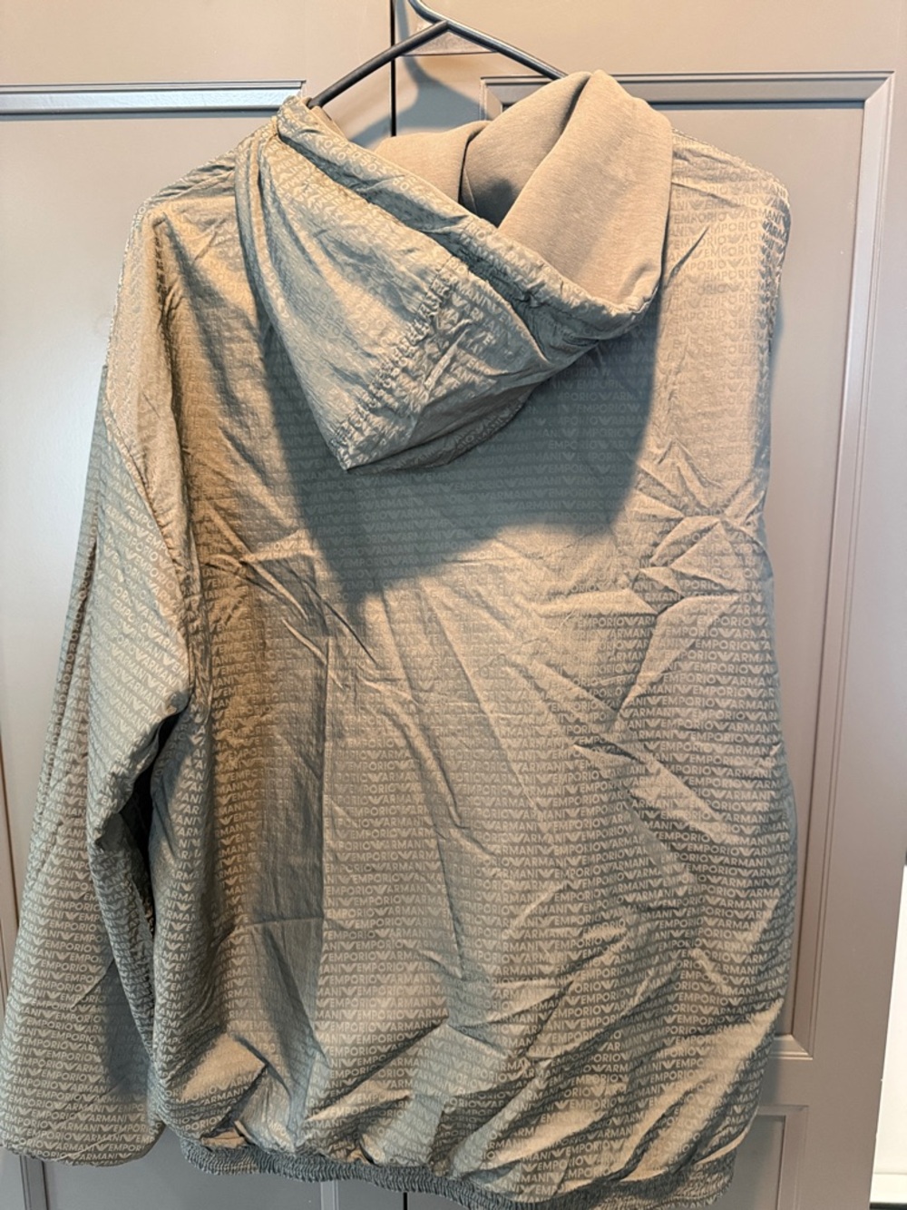 Emporio Armani Sage Green Zip Hoodie with Branded Lining - Picture 5 of 5